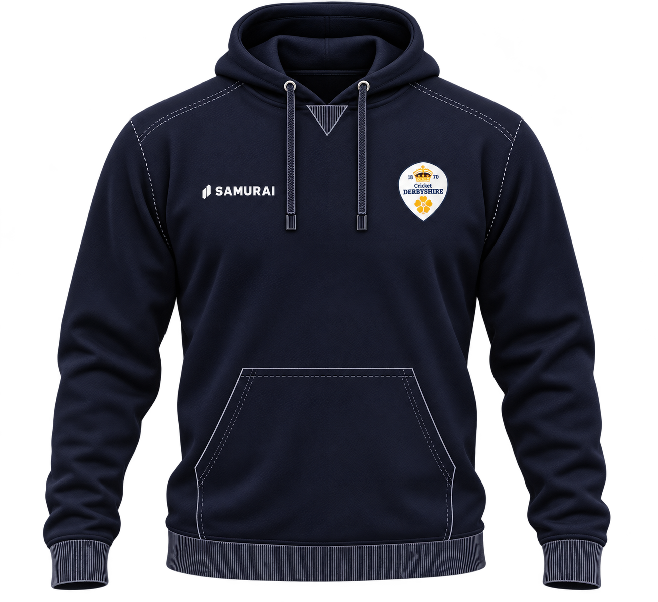 Navy Samurai Derbyshire Cricket Hoodie